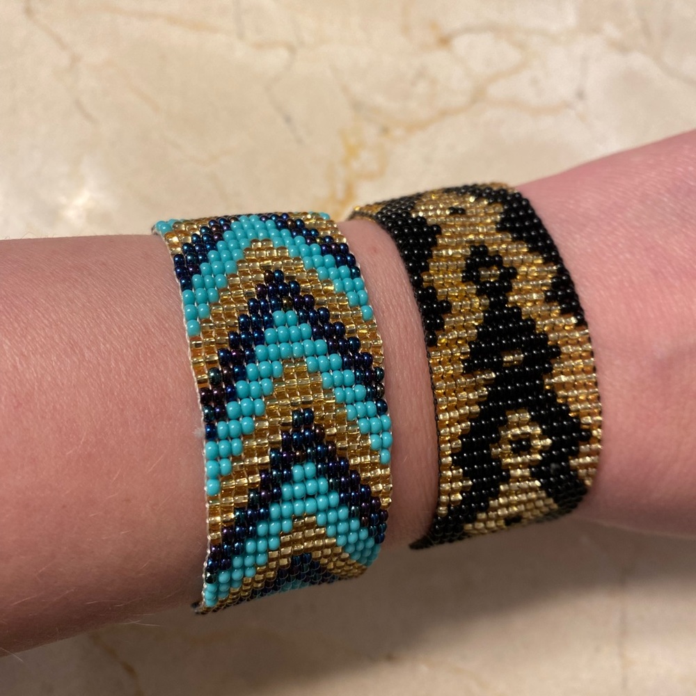 2 tribal beaded bracelets NWOT